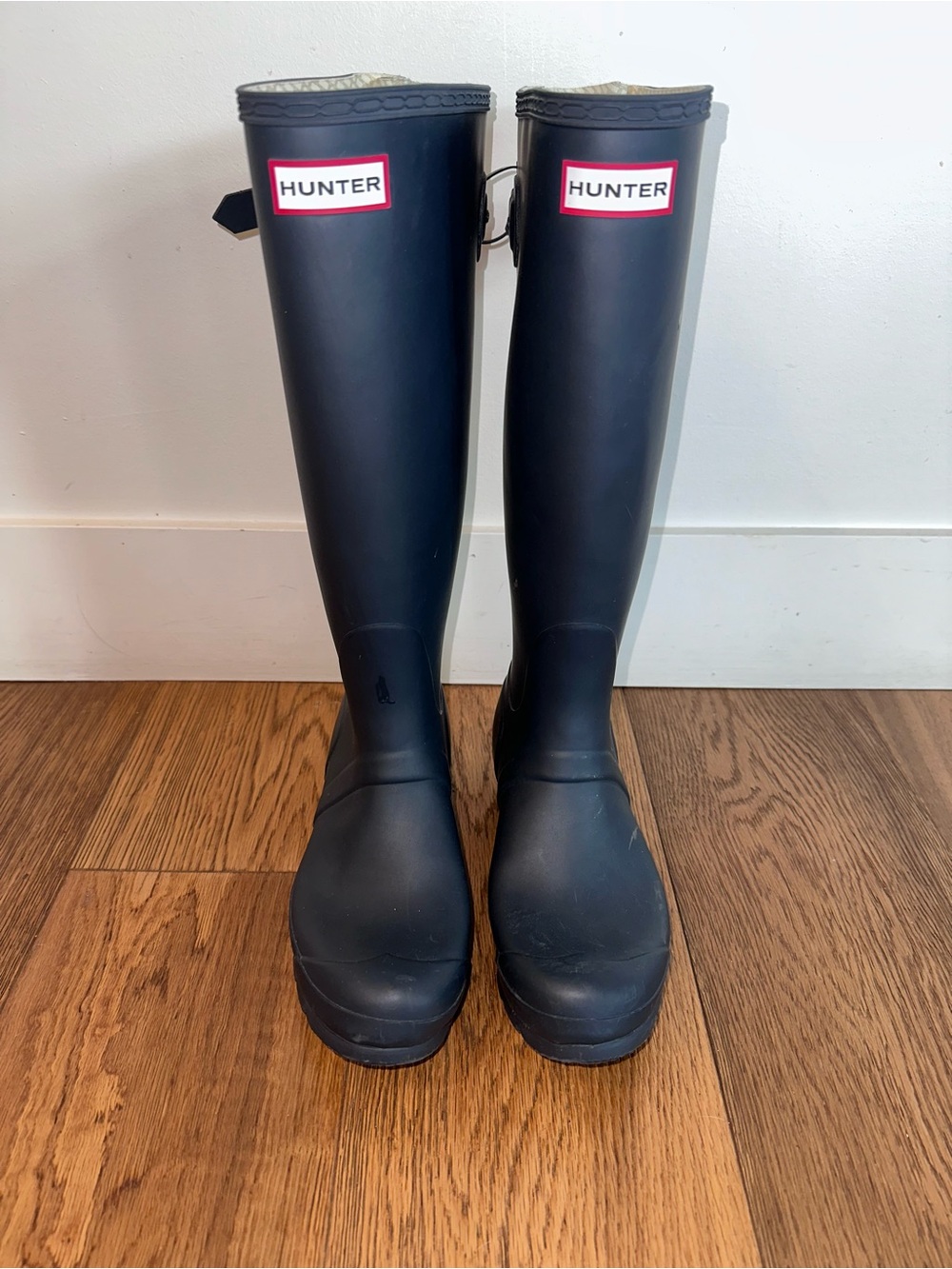 Hunter Tall Navy Rubber Rain Boots